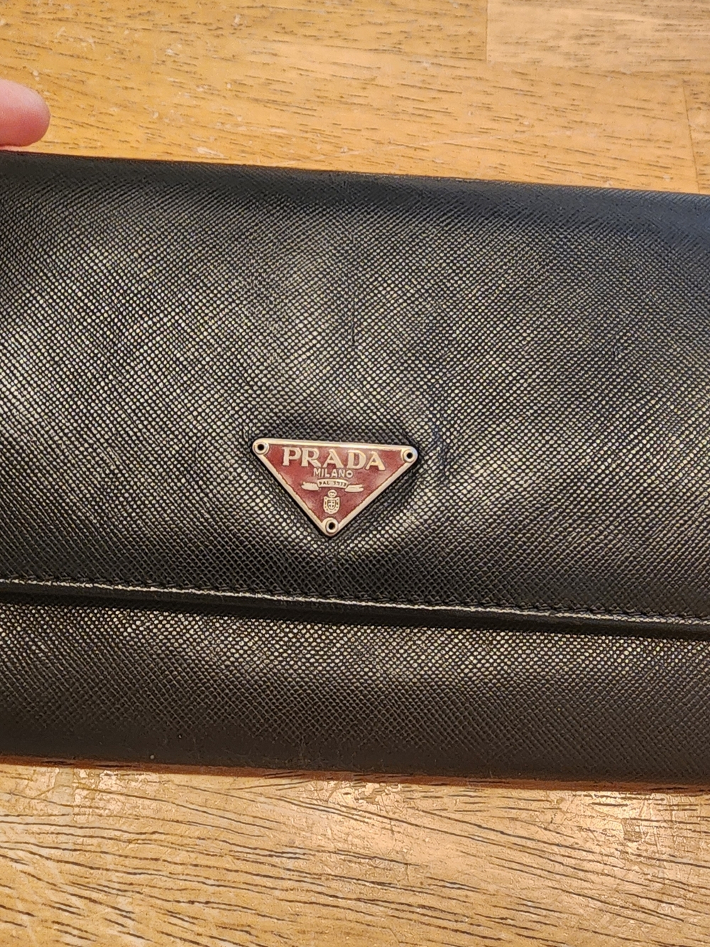 Prada Saffiano Leather Wallet in Black
